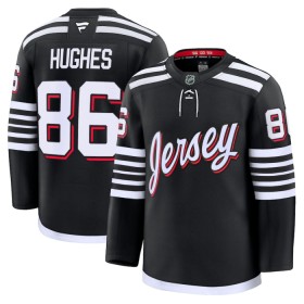 Maillot de Hockey New Jersey Devils Fanatics Premium Jack Hughes 2024-25 Noir Troisième - Homme